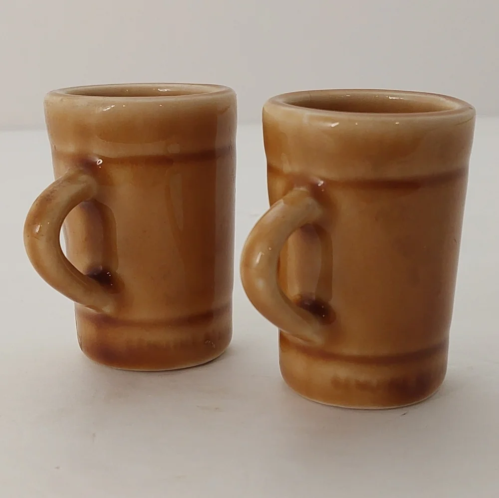 Bronte Shot Glasses Genuine Regal China Yorkshire Liqueur Pair Mini Mugs
